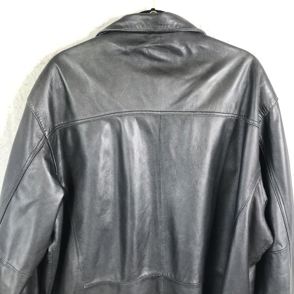 Vintage M Julian Wilsons Leather Blazer Mens XL Black Buttery Jacket Coat Y2K - Picture 9 of 16